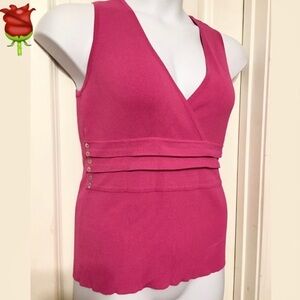 Cato Pink Sleeveless Fitted Sweater Medium